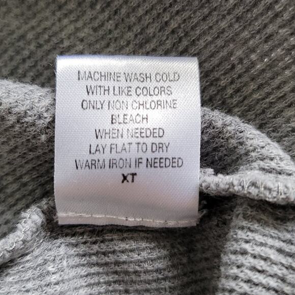 KRISTIN DAVIS Thermal Hoodie Waffle Knit Short Sleeve Pockets Size Medium Gray - Picture 8 of 8